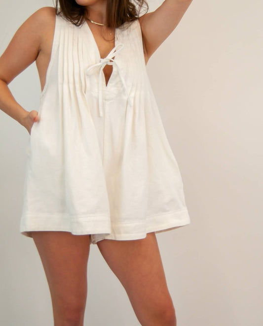 Veveret - Meagan Pleated Denim Romper