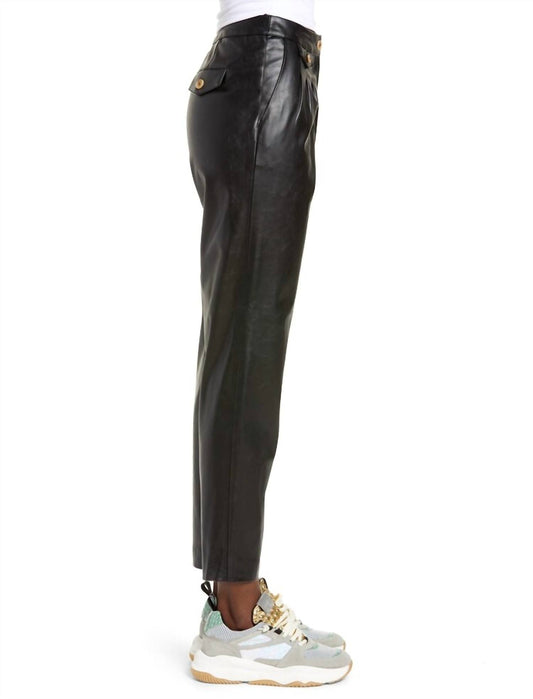 Blanknyc - WOMEN'S FAUX LEATHER PLEATED TROUSER W/ BACK POCKETS