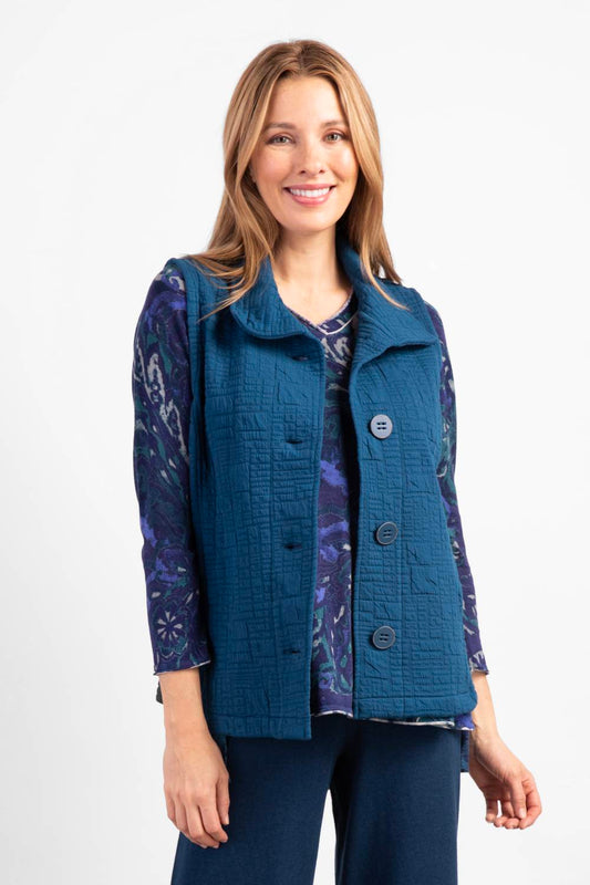 Habitat - Box Quilt Button Front vest