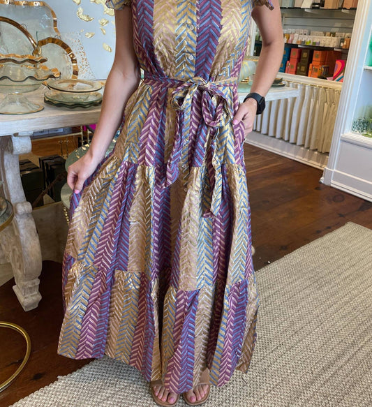 Oliphant - Ruffle Collar Button Maxi Dress