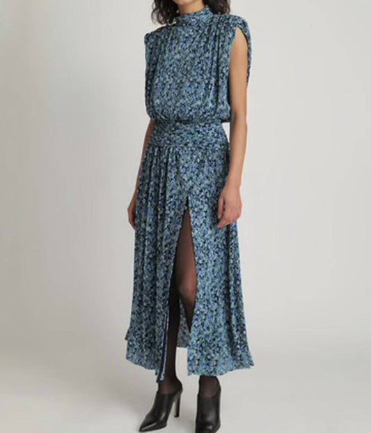 Sabina Musayev - Solange Flora Pleated Maxi Dress