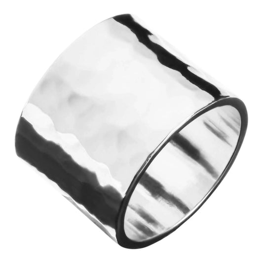 Eklexic - Men's Hammered Wide Ring