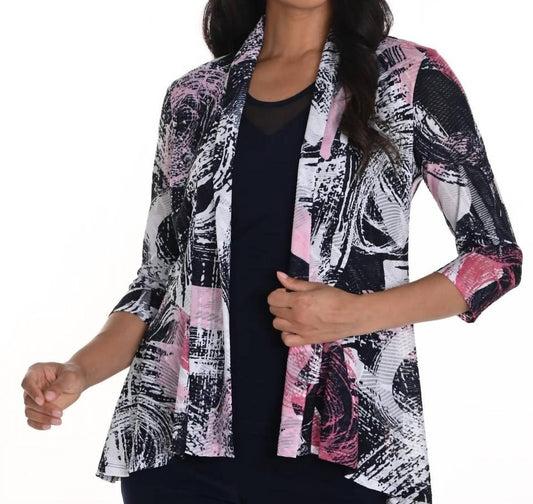 Frank Lyman - Throw-over Abstract Floral Cardigan