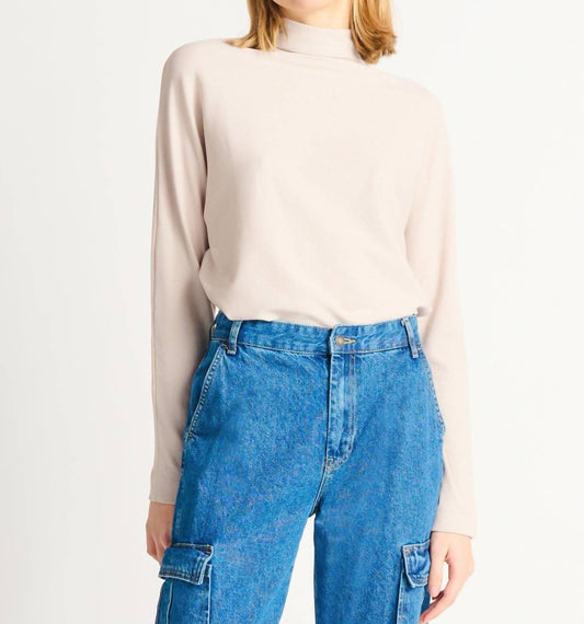 Ribbed Mockneck Knit Top