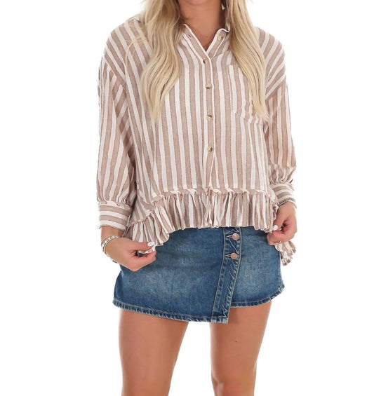 Easel - Easy Days Stripe Linen Top