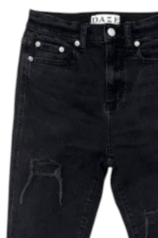 Daze - Women's High Waist Distressed Vintage Skinny Jeans