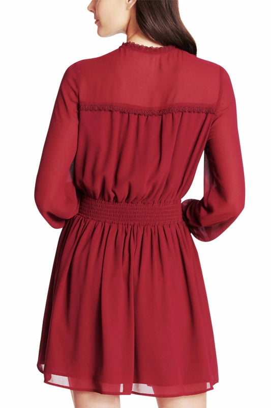 Kensie - Chiffon Tie Neck Waistband Fit And Flare Dress