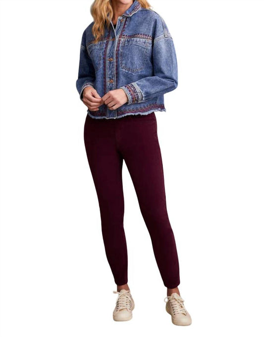 Tribal - Embroidered Denim Shacket