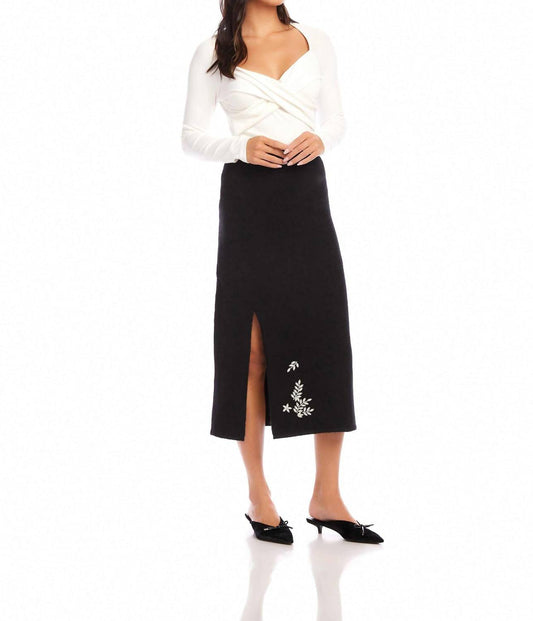Fifteen Twenty - Brett Embellished Sweater Midi Skirt