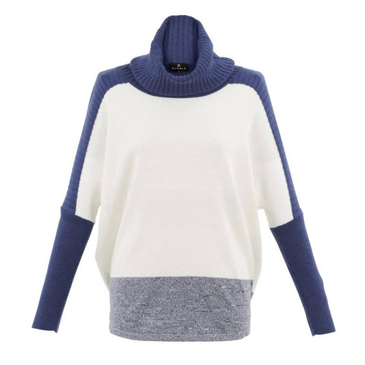 Marble - Women's Cowl Neck Oversized Cotton Sweater