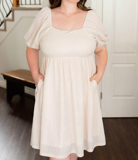 Polagram - Square Neck Puff Sleeve Midi Dress - Plus