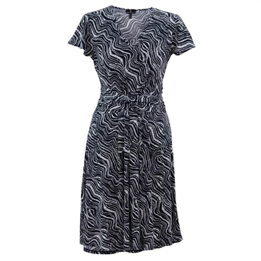 Marble - Fit And Flare V-neck Dress -plus