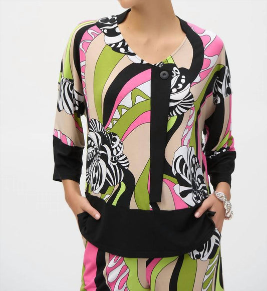 Joseph Ribkoff - Silky Knit Retro Print Tunic