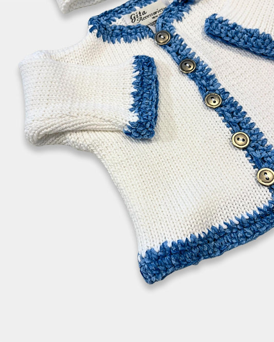 Gita - Boy's 2pc Cotton Sweater With Chenille Trim
