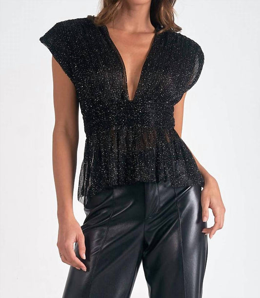 Elan - Sleeveless Plunge Neckline Blouse