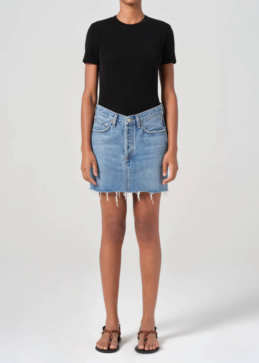Agolde - V-WAIST MINI DENIM SKIRT