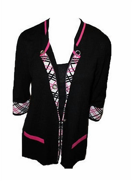 Angel - PLAID ACCENT CARDIGAN