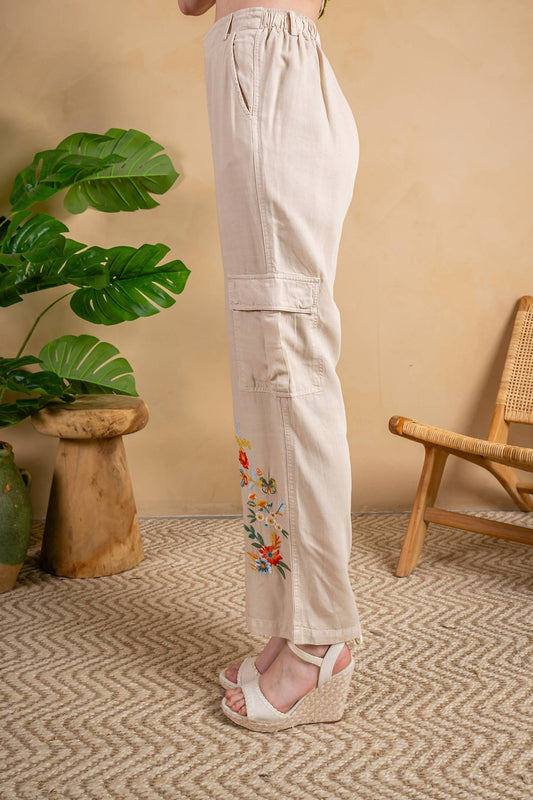 Paparazzi - Embroidered Tencel Twill Cargo Pants