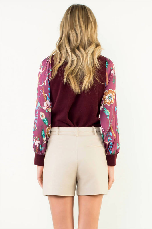 Thml - Long Sleeve Mixed Media Top