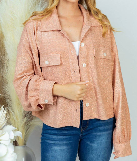 White Birch - Long Sleeve Metallic Knit Top