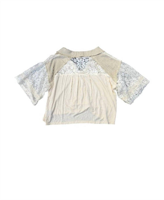 Pol - Women's Lace Ruffle Sleeve Top