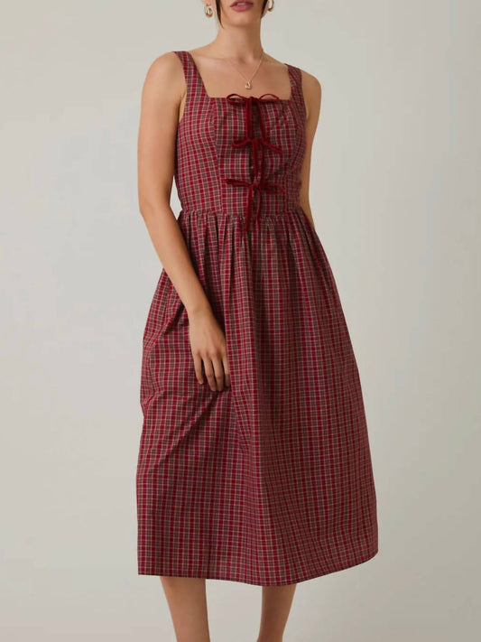 Sunday Edition - Plaid with Bow Detail Midi Dress