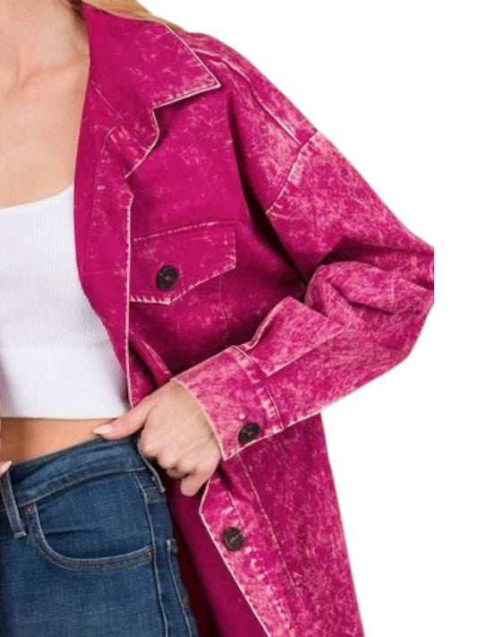 Zenana - Oversized Vintage Washed Shacket