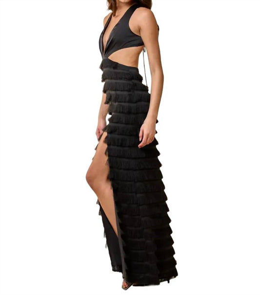 Blue Blush - Open Neck Maxi Dress