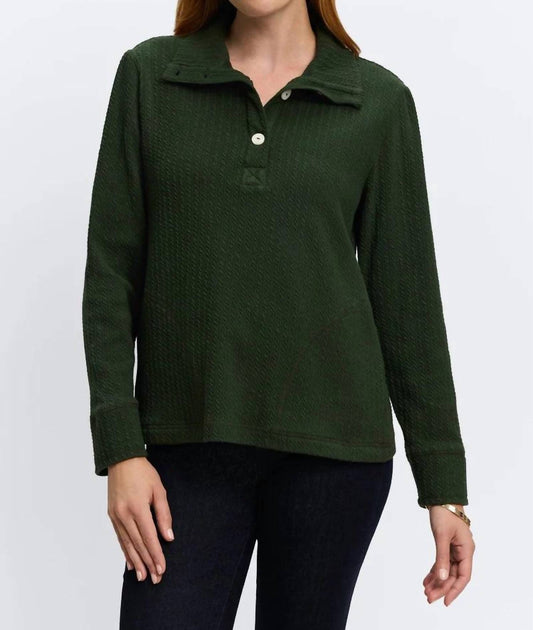 Foxcroft - Sammy Cable Knit Long Sleeve Popover