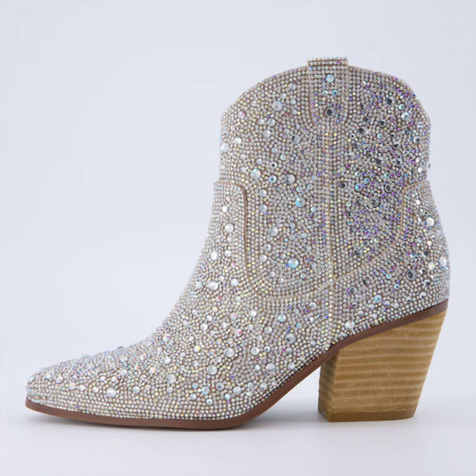Cushionaire - Women's Bravo Sparkly Rhinestone Western Cowboy Ankle Boots