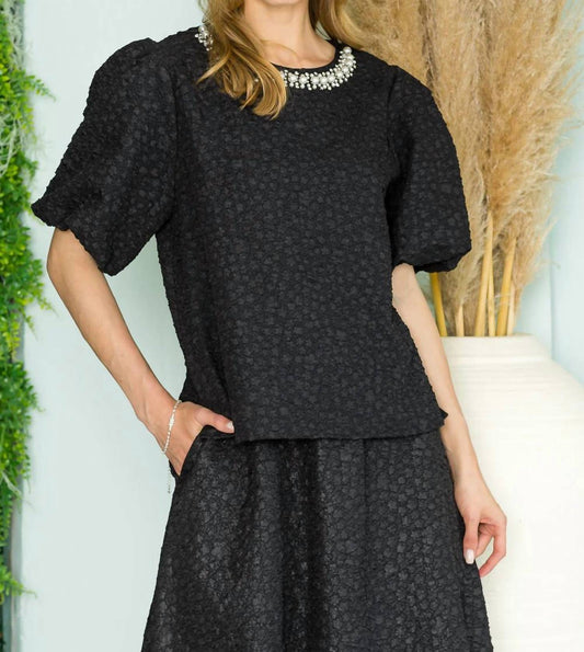 Joh - Textured Top with Pearls