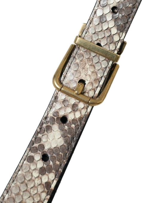 Dolce & Gabbana - Women's Python Leather Metal Buckle Belt