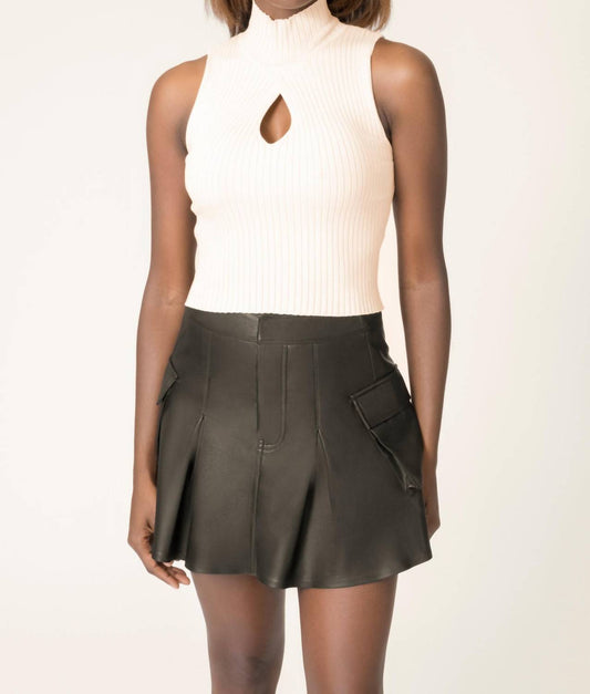 Area Stars - Ribbed Keyhole Mock Neck Tank Top