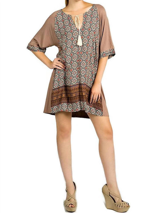 Kori - Mixed Print Tassel Tie Dress