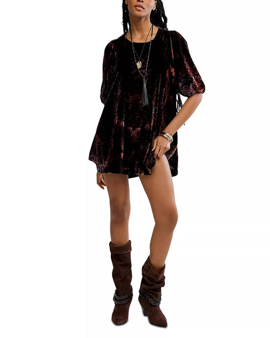 Free People - Maye Printed Velvet Dress