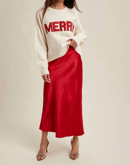 Wishlist - Basic Satin Midi Skirt