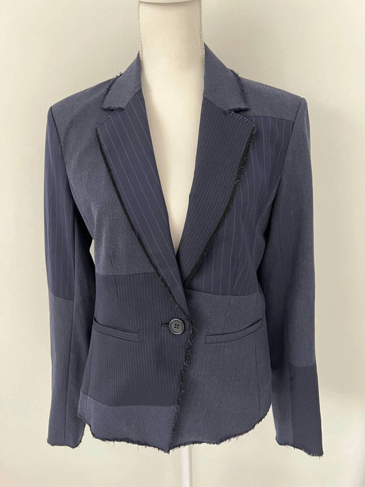 Ecru - Pinstripe Patchwork Blazer