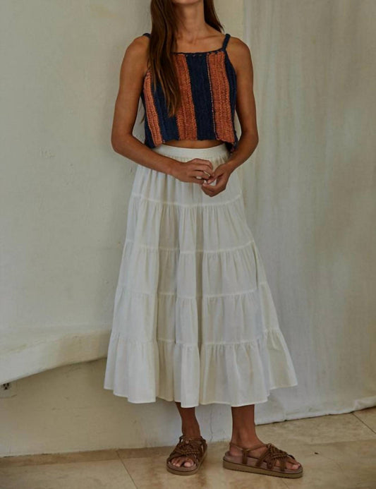 By Together - Knit Crochet Striped Spaghetti Strap Top