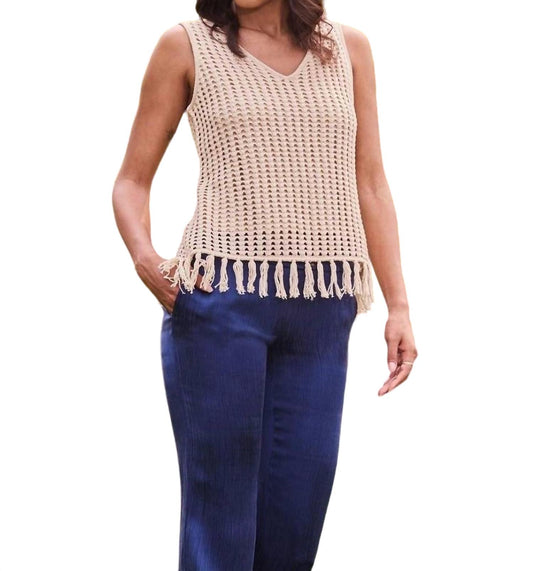 Ecru - FRINGE TANK TOP