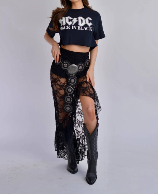 Nylon Apparel - Lace Maxi Slit Skirt