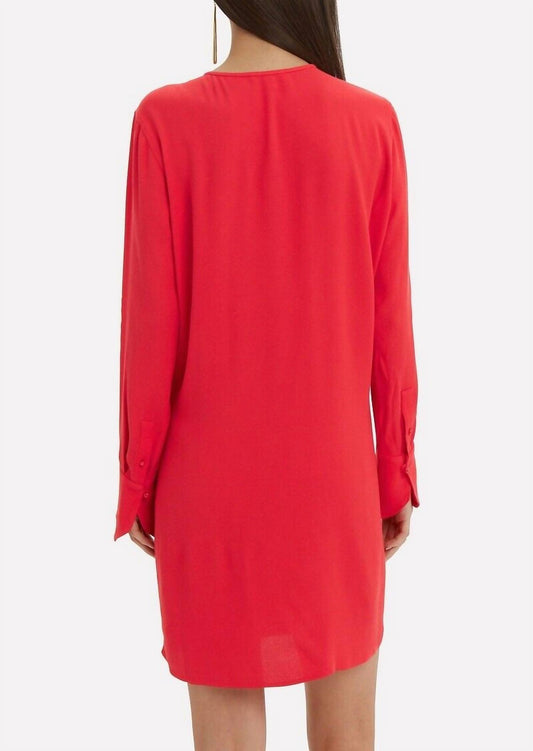 Equipment - Bonnie Keyhole Long Sleeve Shift Dress