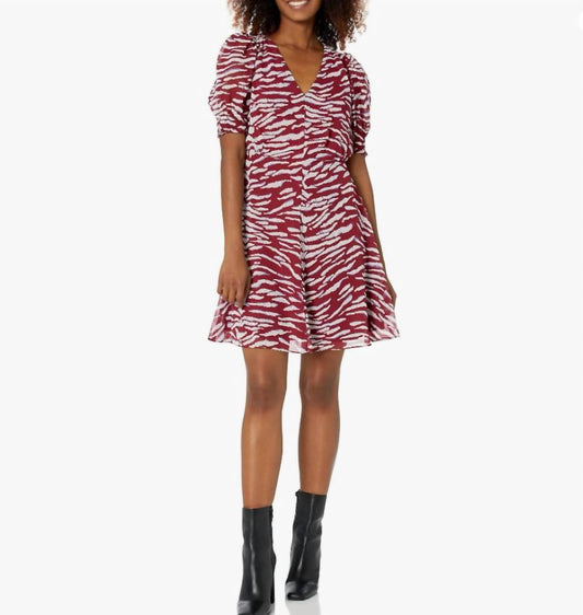 Vince Camuto - Wine Puff Sleeve Dress