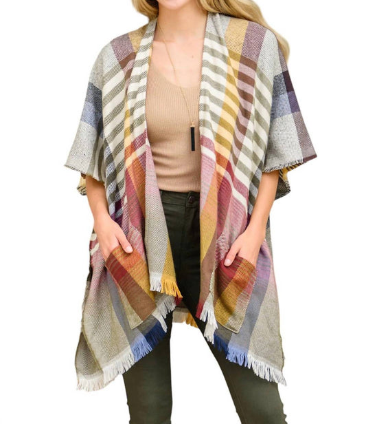 Macchia Di Ruggine - Feel The Air Plaid Kimono