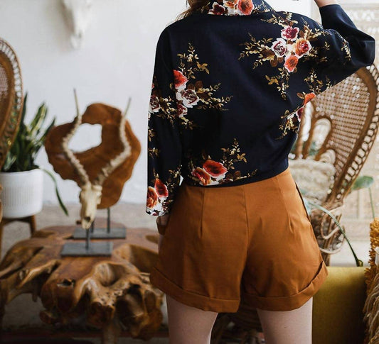 Leto - Women's Rose Short Summer Blouse