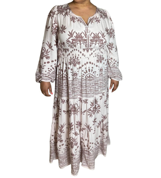 Easel - Bree Maxi Block Print Dress