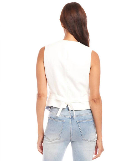 Karen Kane - Women's Stripe Button Up Vest
