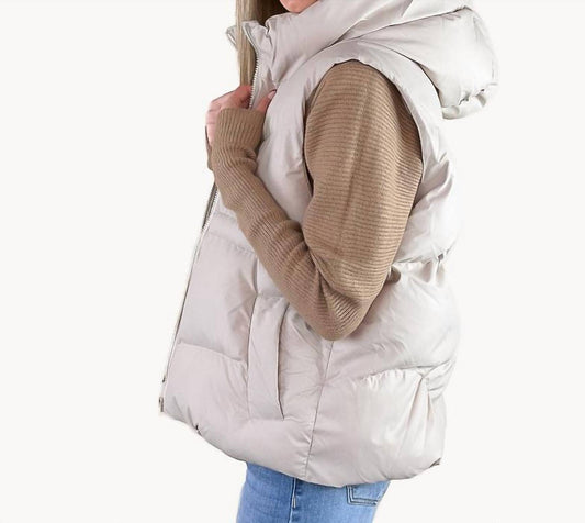 Bluivy - Zipper Down Puffer Hooded Vest