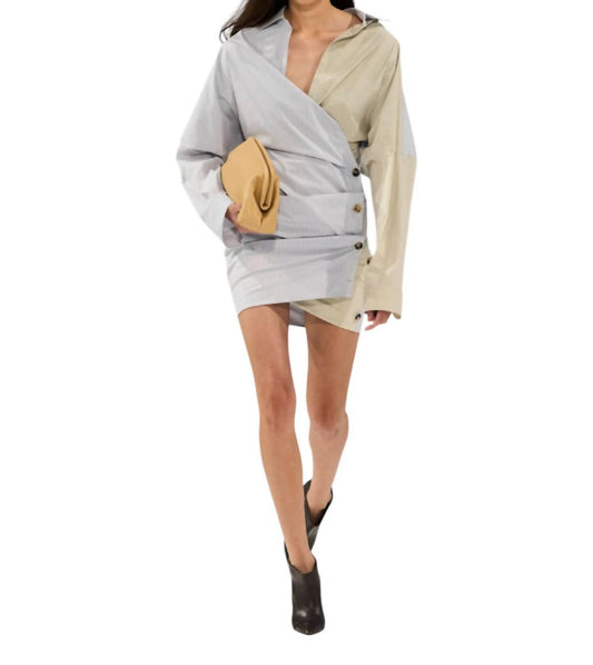 Philosophy Di Lorenzo Serafini - Stretch Taffeta Two Tone Shirt Dress