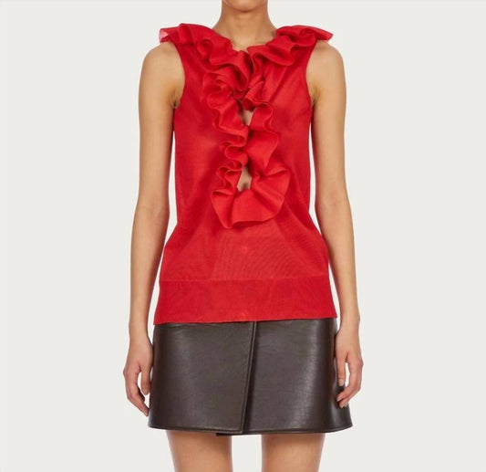 Salvatore Ferragamo - Frill Detail Virgin Wool Ruffle Top