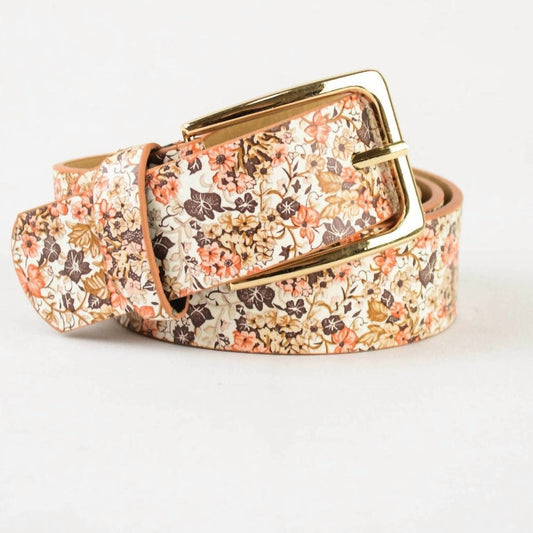 Leto - Women's Boho Chic Floral Vegan Leather Adjustable Belt
